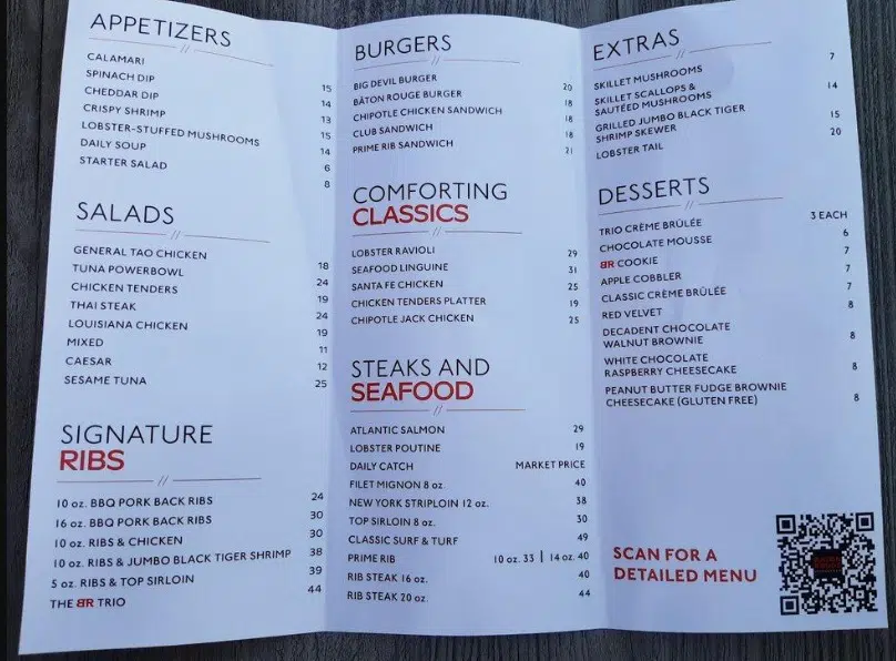 Bâton Rougem Menu Prices Canada