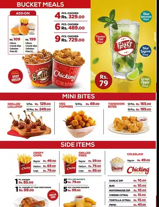 ChicKing Menu 