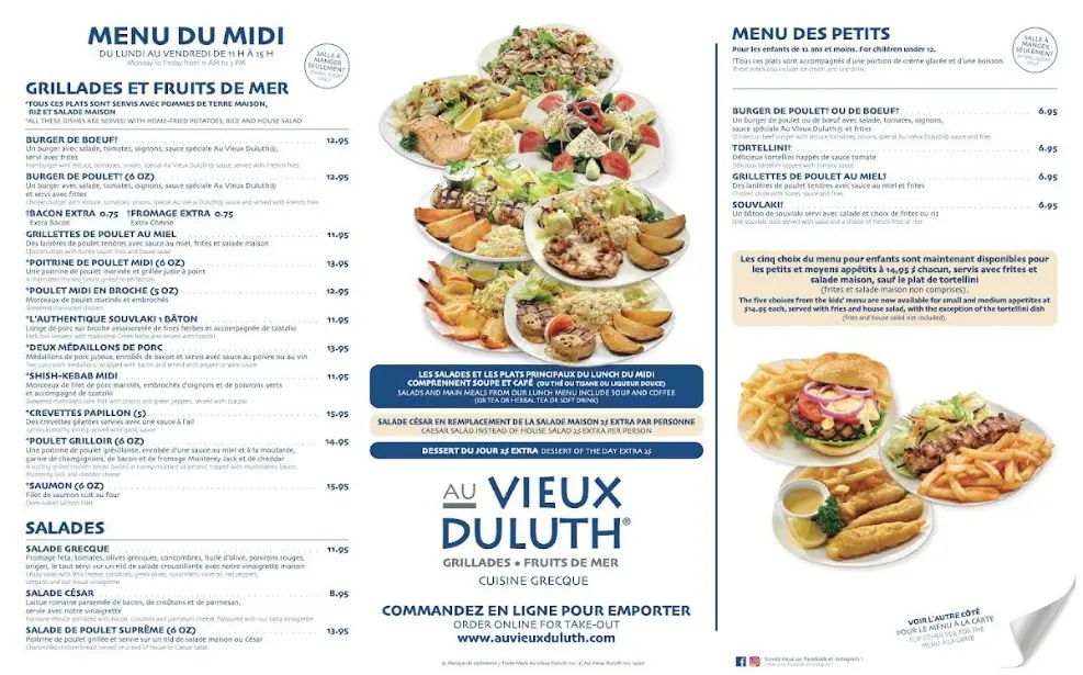 Vieux Duluth Menu Prices Canada