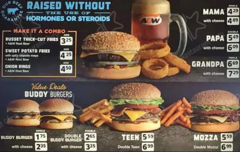 A&W Menu