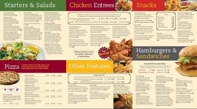 Chicken Chef Menu