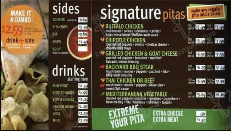 Extreme Pita Menu