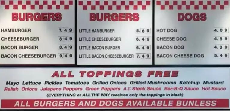 Five Guys Menu