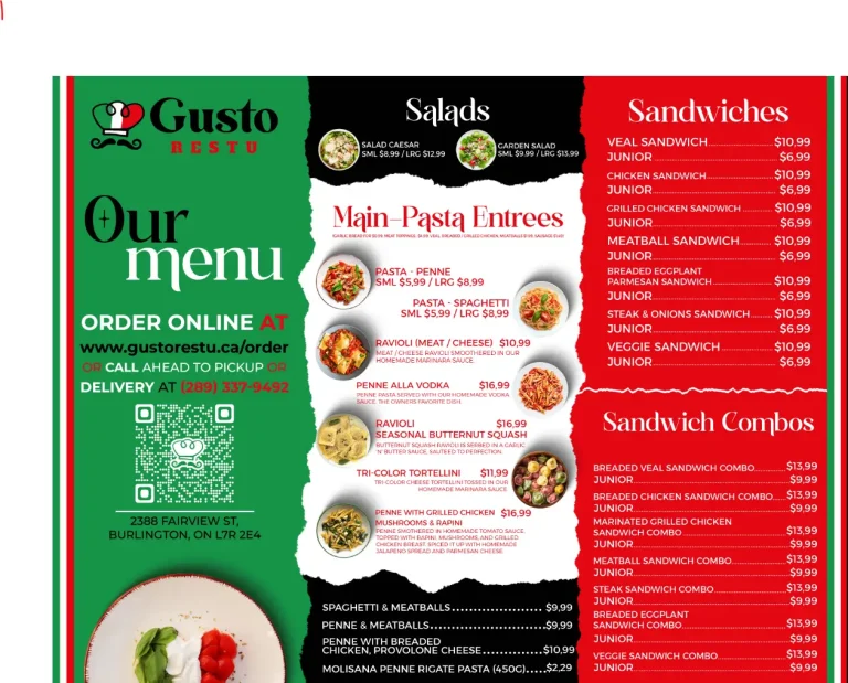 Gusto Menu