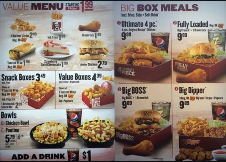 KFC Menu