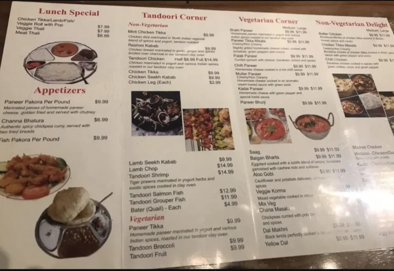 King Tandoori Menu