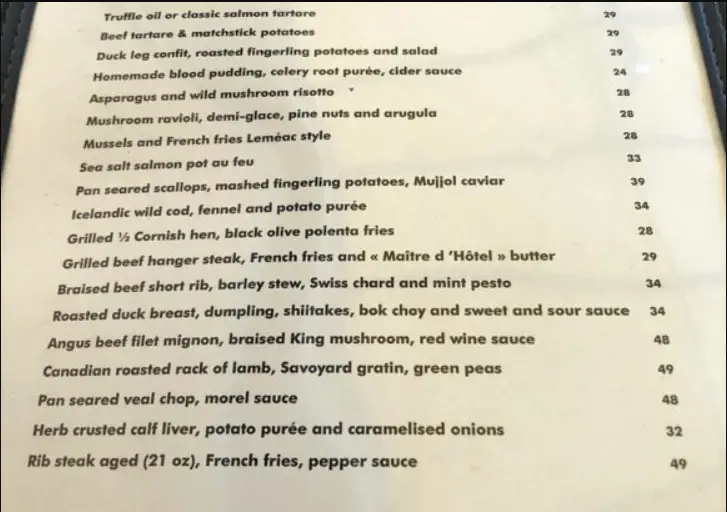 Lemeac Menu