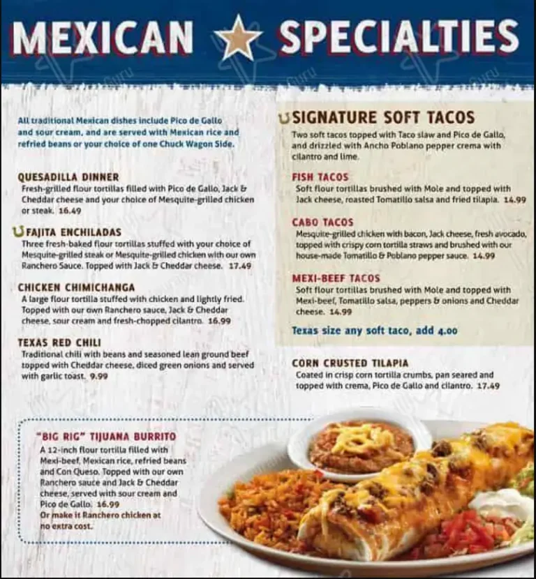 Lone Star Menu