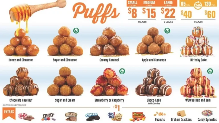 Mr. Puffs Menu