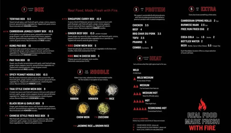 Noodle Box Menu Canada Prices 2024