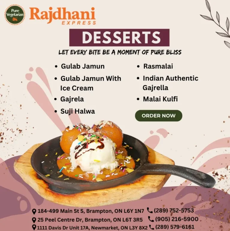 Rajdhani Express Menu