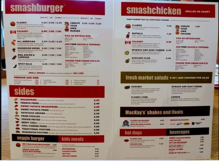 Smashburger Menu