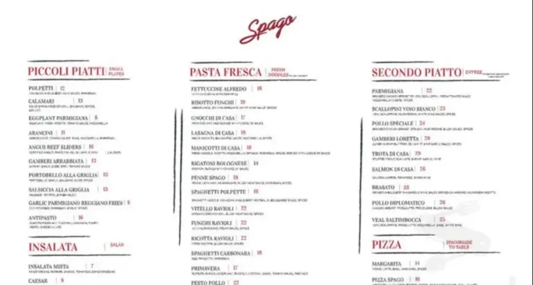 Spago Menu