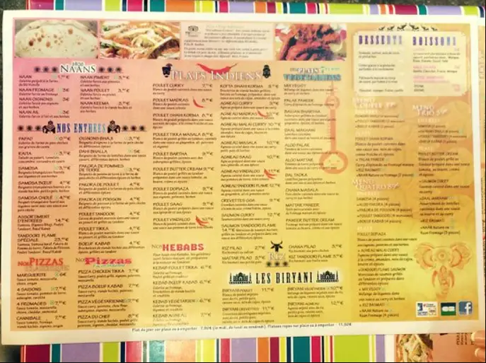 Tandoori Flame Menu  