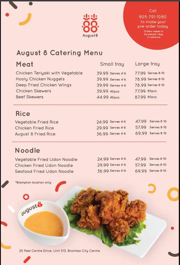 August 8 Menu