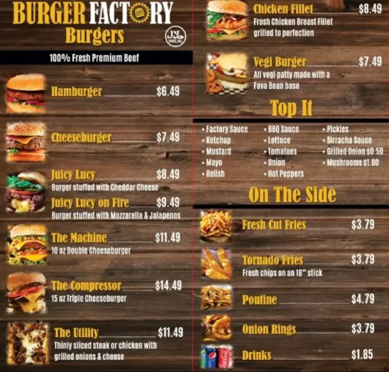 B12 Burger Menu