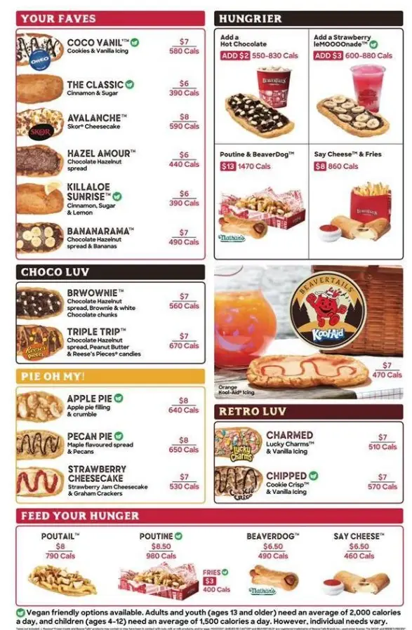 BeaverTails Menu