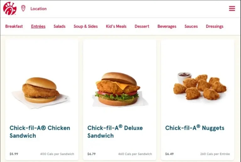 Chick Fil A Menu