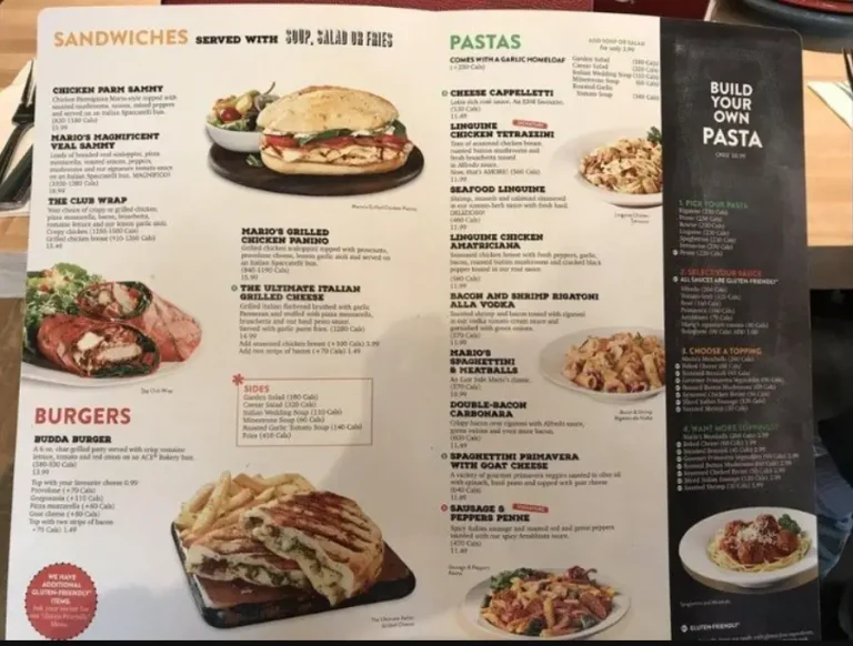 East Side Mario’s Menu