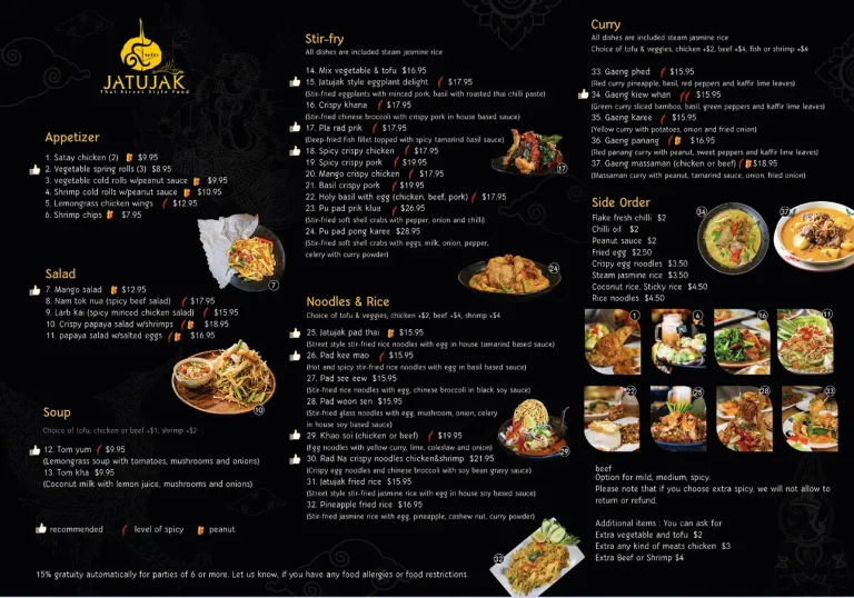 Jatujak Menu