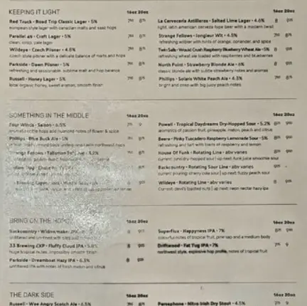 Tap & Barrel Shipyards Menu