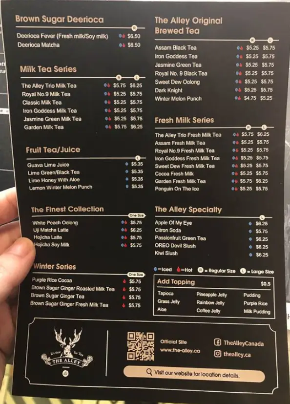 The Alley Menu